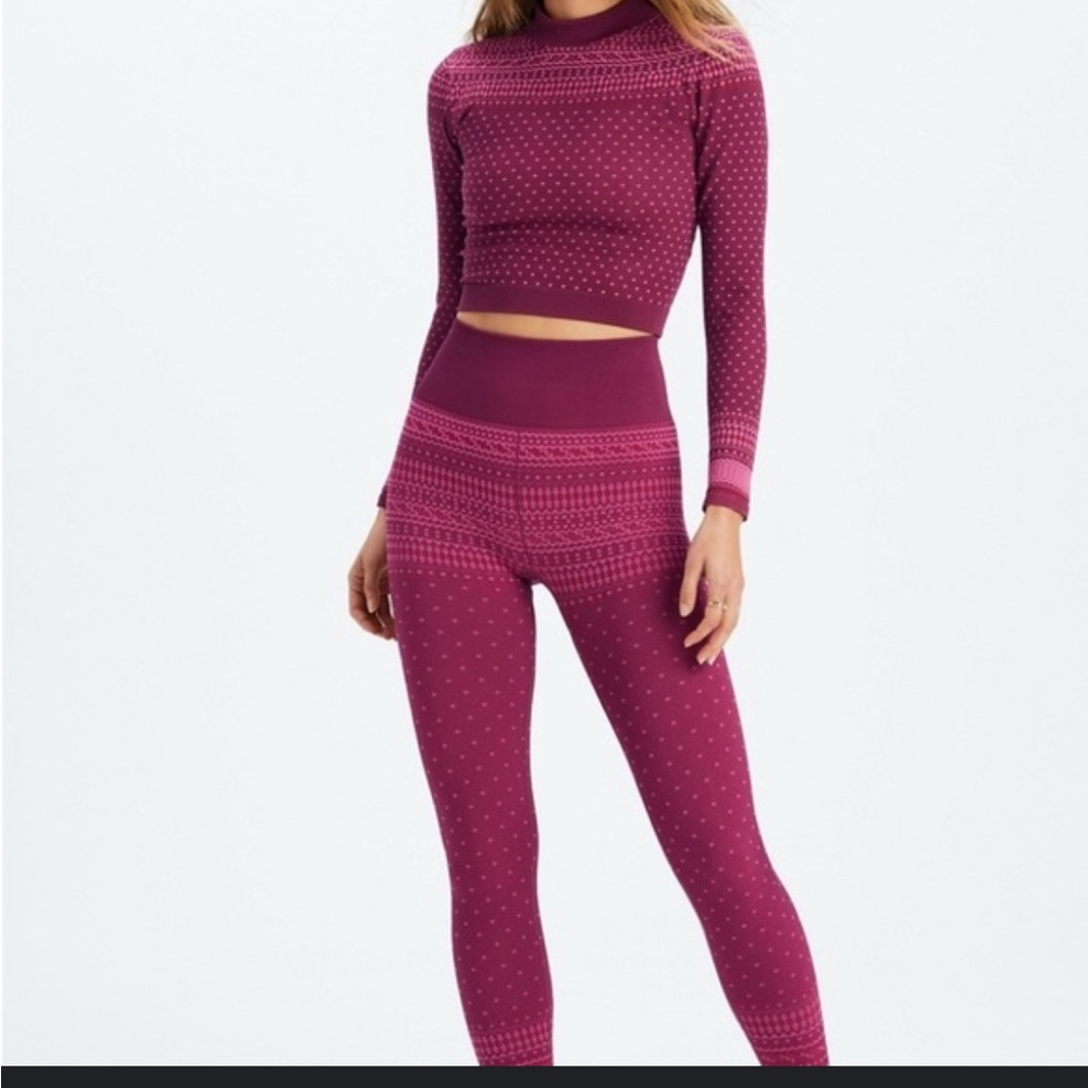 Seamless High-Waist Maroon Leggings - Women's Premium Activewear